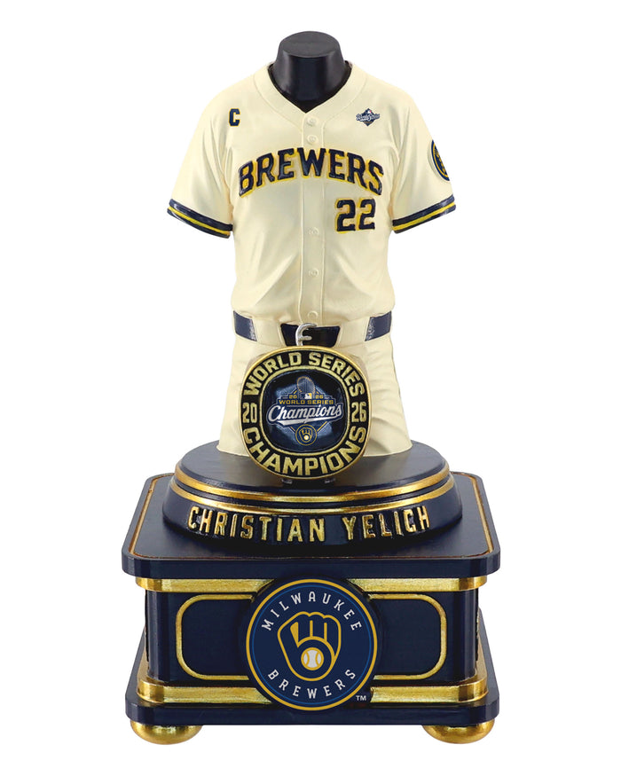 Christian Yelich Milwaukee Brewers 2026 World Series Champions Jersey Bust Bobblehead FOCO - FOCO.com