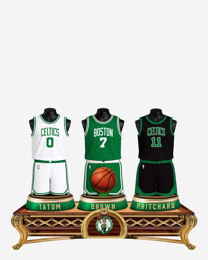 Jayson Tatum & Jaylen Brown & Payton Pritchard Boston Celtics Triple Jersey Bust FOCO - FOCO.com