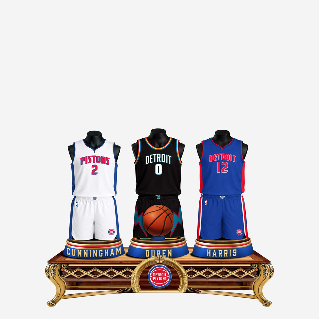 Cade Cunningham & Jalen Duren & Tobias Harris Detroit Pistons Triple Jersey Bust FOCO - FOCO.com