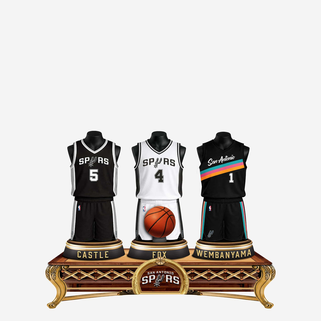 Victor Wembanyama & Stephon Castle & De'Aaron Fox San Antonio Spurs Triple Jersey Bust FOCO - FOCO.com