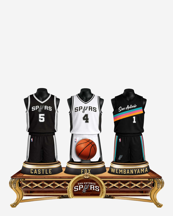 Victor Wembanyama & Stephon Castle & De'Aaron Fox San Antonio Spurs Triple Jersey Bust FOCO - FOCO.com