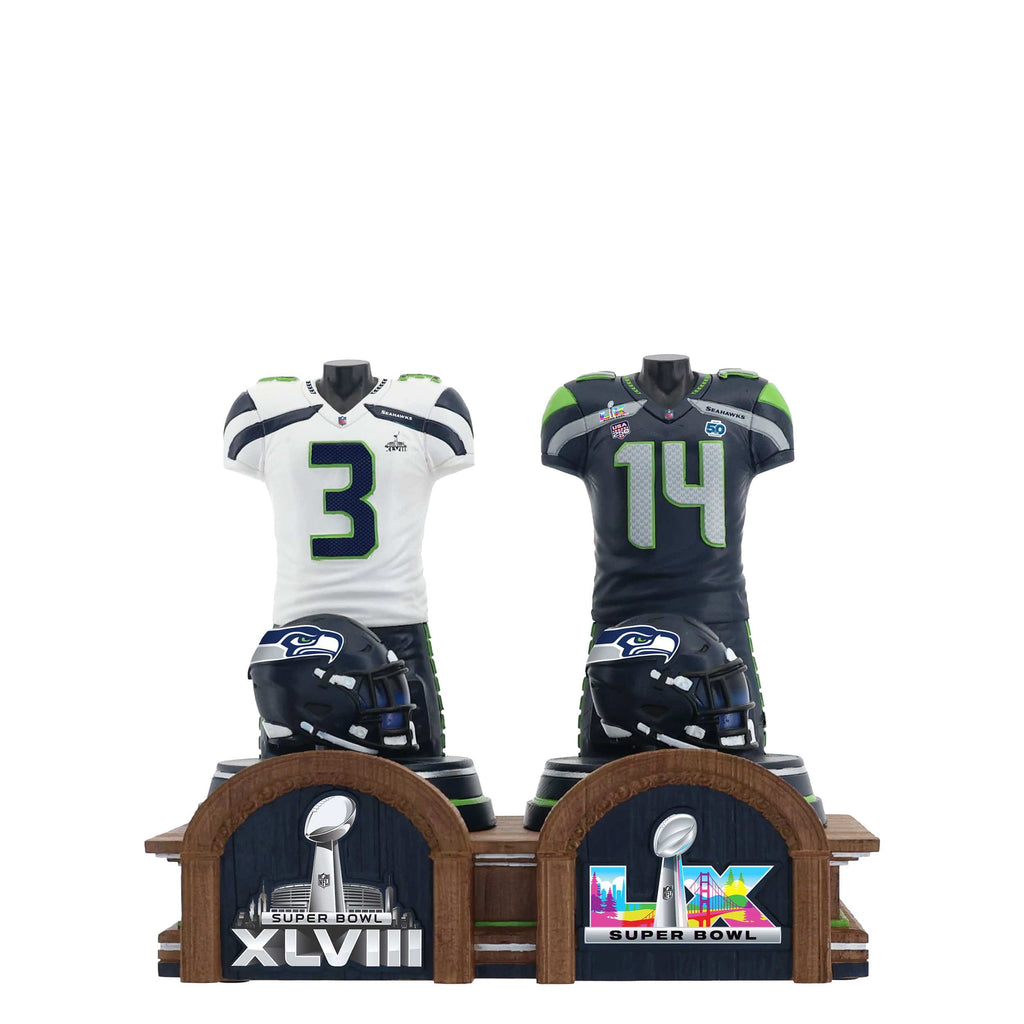Seattle Seahawks Super Bowl LX Champions Historical Jersey Bust Bobblehead