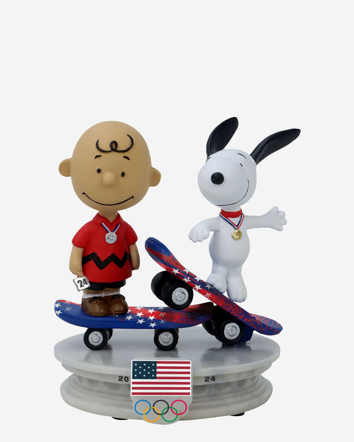 Team USA Charlie Brown & Snoopy Peanuts Skateboarding Dual Mini Bobblehead FOCO - FOCO.com