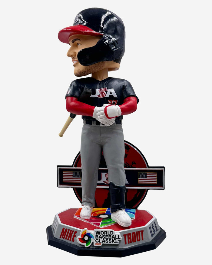 Mike Trout USA 2023 World Baseball Classic Alternate Uniform Bobblehead FOCO - FOCO.com