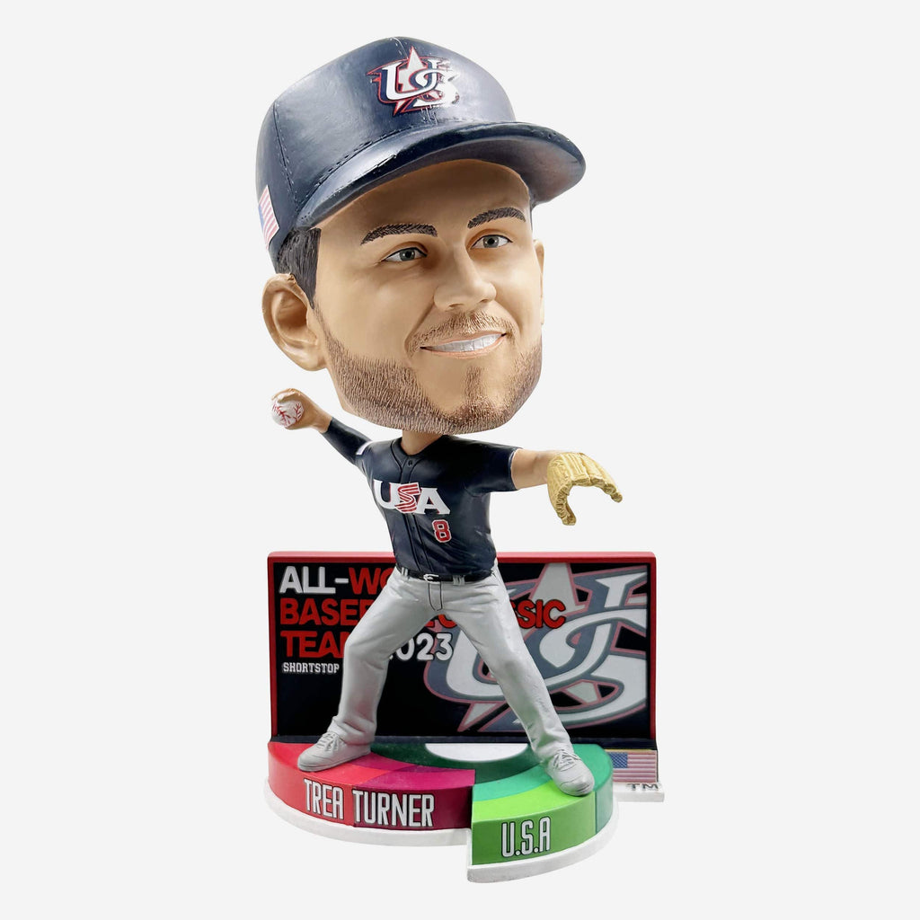 Trea Turner USA 2023 All World Baseball Classic Team Bighead Bobblehead FOCO - FOCO.com