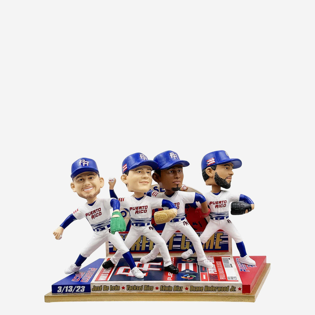 Puerto Rico 2023 World Baseball Classic Combined Perfect Game Mini Bobblehead Scene FOCO - FOCO.com