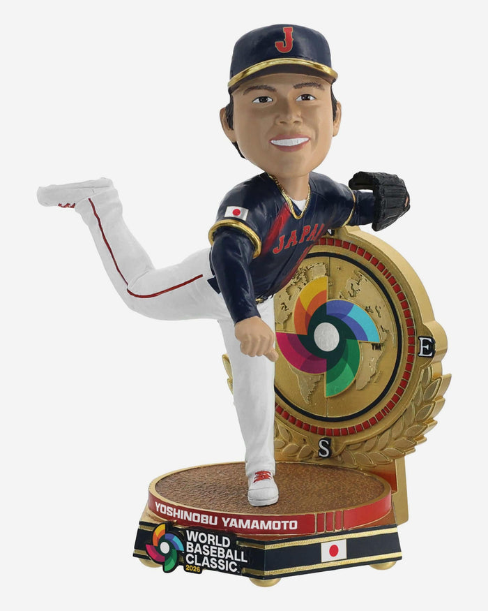 Yoshinobu Yamamoto Japan 2026 World Baseball Classic Away Uniform Pitching Bobblehead FOCO - FOCO.com