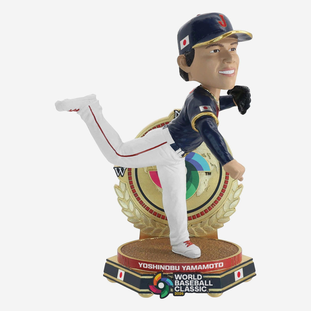 Yoshinobu Yamamoto Japan 2026 World Baseball Classic Away Uniform Pitching Bobblehead FOCO - FOCO.com