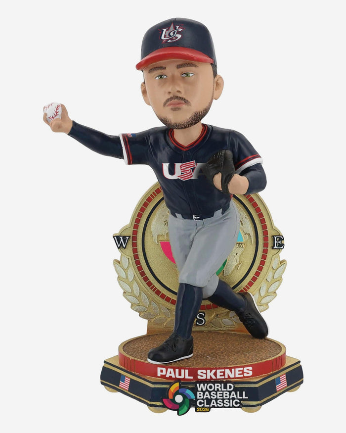Paul Skenes USA 2026 World Baseball Classic Away Uniform Bobblehead FOCO - FOCO.com