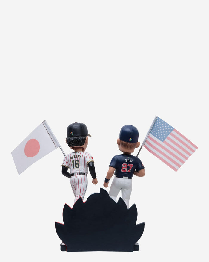 Shohei Ohtani & Mike Trout Japan & USA 2023 World Baseball Classic Flag Dual Bobblehead FOCO - FOCO.com