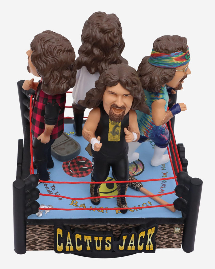 Mick Foley & Mankind & Cactus Jack & Dude Love Faces of Foley WWE Quad Spinner Bobblehead FOCO - FOCO.com