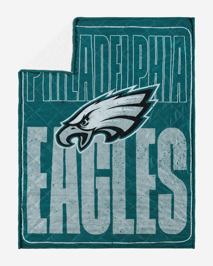 Philadelphia Eagles Big Game Sherpa Lined Throw Blanket FOCO - FOCO.com