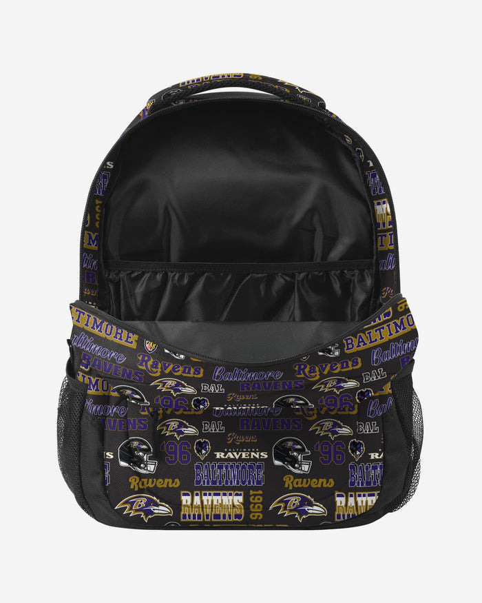 Baltimore Ravens Repeat Retro Print Action Backpack FOCO - FOCO.com