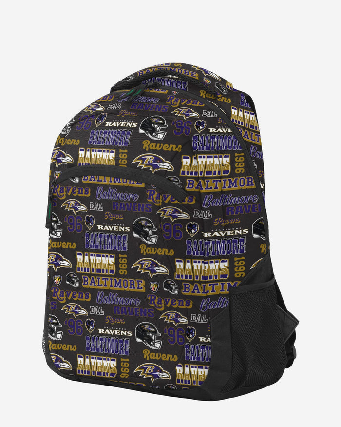 Baltimore Ravens Repeat Retro Print Action Backpack FOCO - FOCO.com