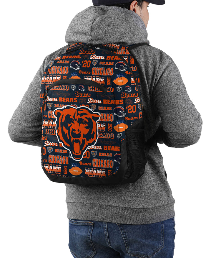 Chicago Bears Repeat Retro Print Action Backpack FOCO - FOCO.com