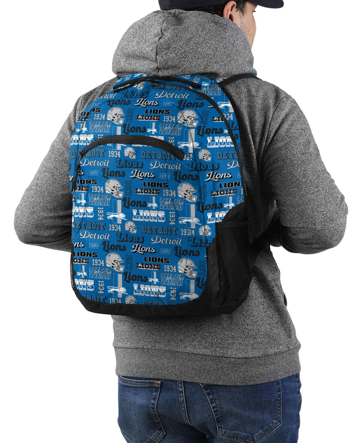 Detroit Lions Repeat Retro Print Action Backpack FOCO - FOCO.com