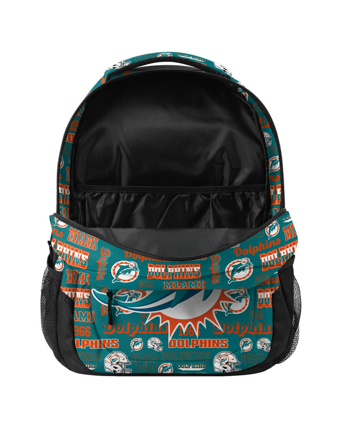 Miami Dolphins Repeat Retro Print Action Backpack FOCO - FOCO.com