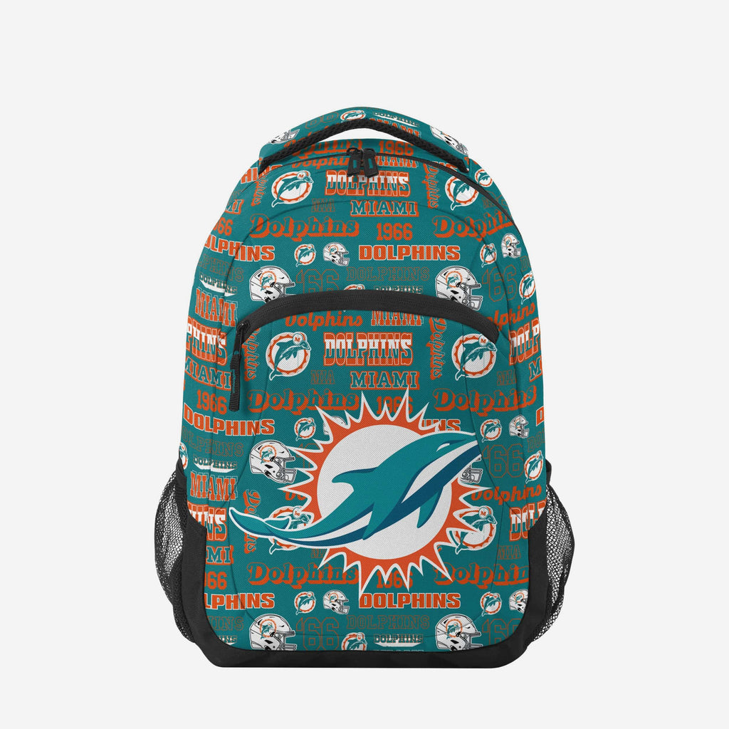 Miami Dolphins Repeat Retro Print Action Backpack FOCO - FOCO.com