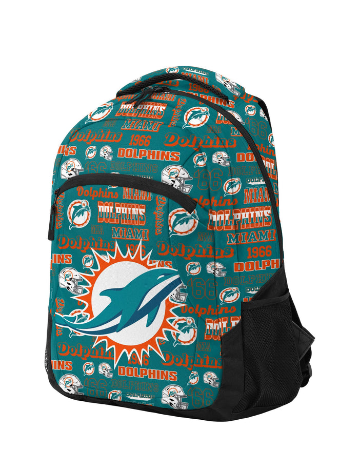 Miami Dolphins Repeat Retro Print Action Backpack FOCO - FOCO.com