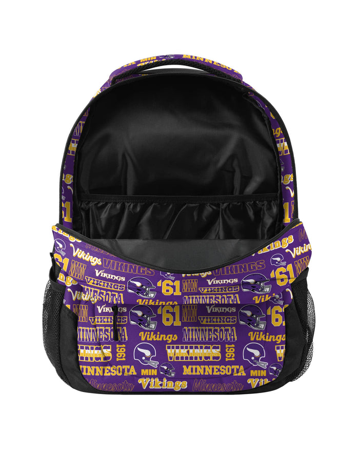 Minnesota Vikings Repeat Retro Print Action Backpack FOCO - FOCO.com