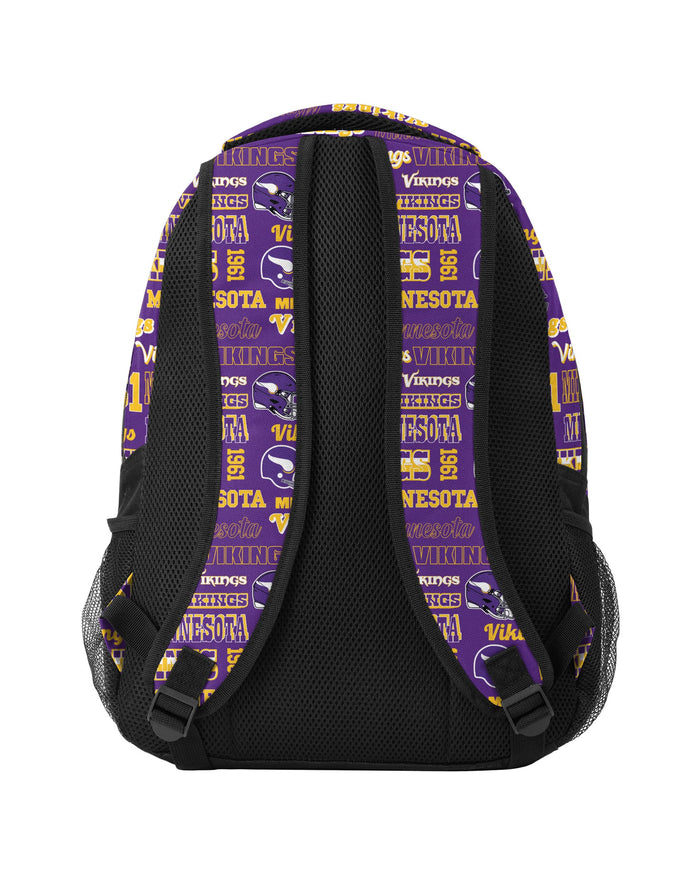 Minnesota Vikings Repeat Retro Print Action Backpack FOCO - FOCO.com