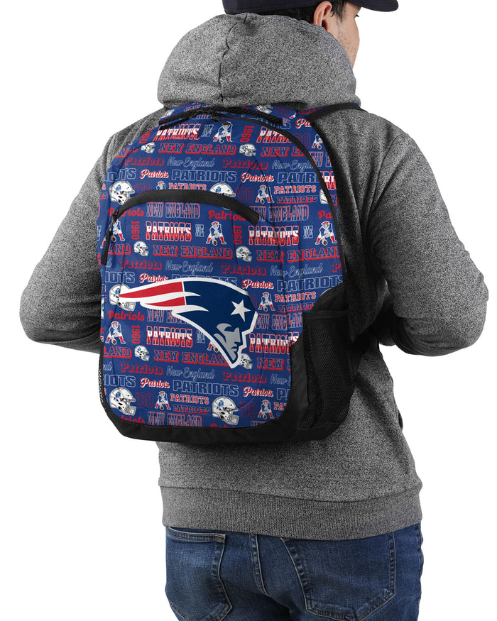 New England Patriots Repeat Retro Print Action Backpack FOCO - FOCO.com