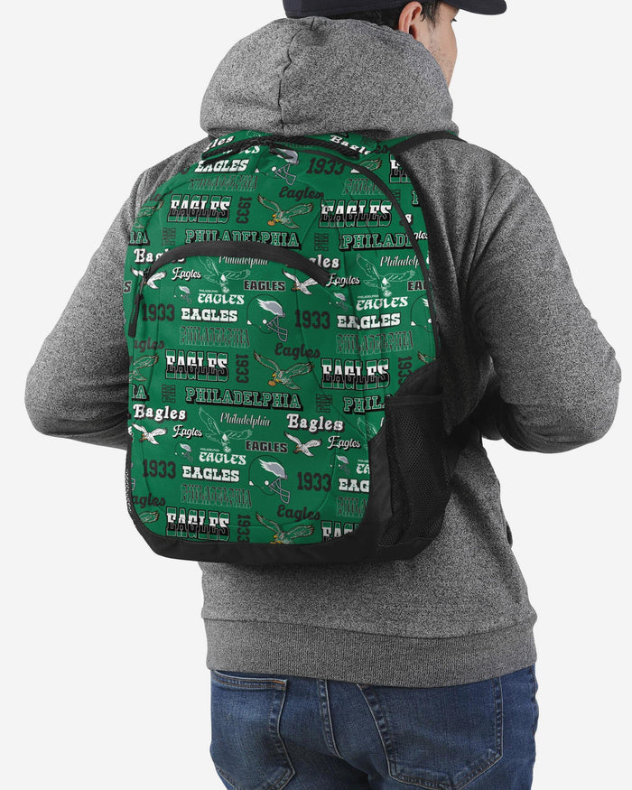 Philadelphia Eagles Repeat Retro Print Action Backpack FOCO - FOCO.com