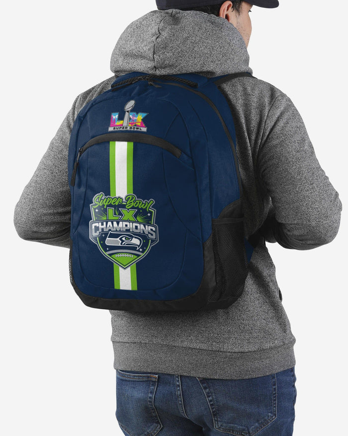 Seattle Seahawks Super Bowl LX Champions Action Backpack FOCO - FOCO.com