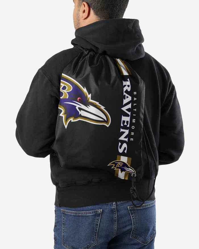 Baltimore Ravens Black Alternate Color Big Logo Drawstring Backpack FOCO - FOCO.com