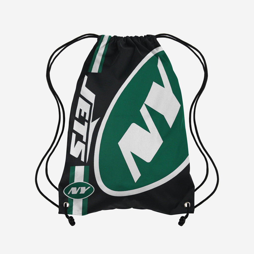 New York Jets Black Alternate Color Big Logo Drawstring Backpack FOCO - FOCO.com