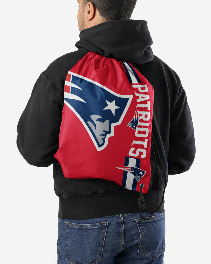 New England Patriots Red Alternate Color Big Logo Drawstring Backpack FOCO - FOCO.com