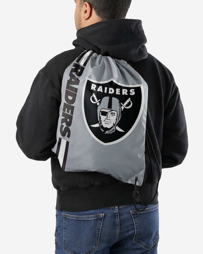 Las Vegas Raiders Gray Alternate Color Big Logo Drawstring Backpack FOCO - FOCO.com