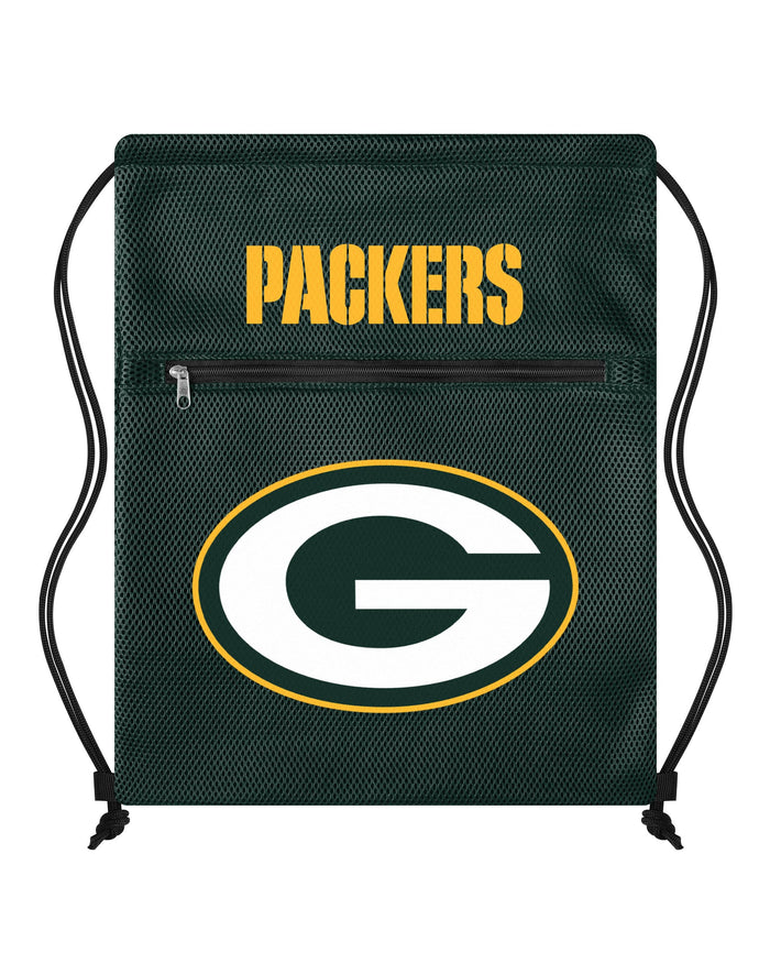 Green Bay Packers Mesh Pocket Drawstring Backpack FOCO - FOCO.com