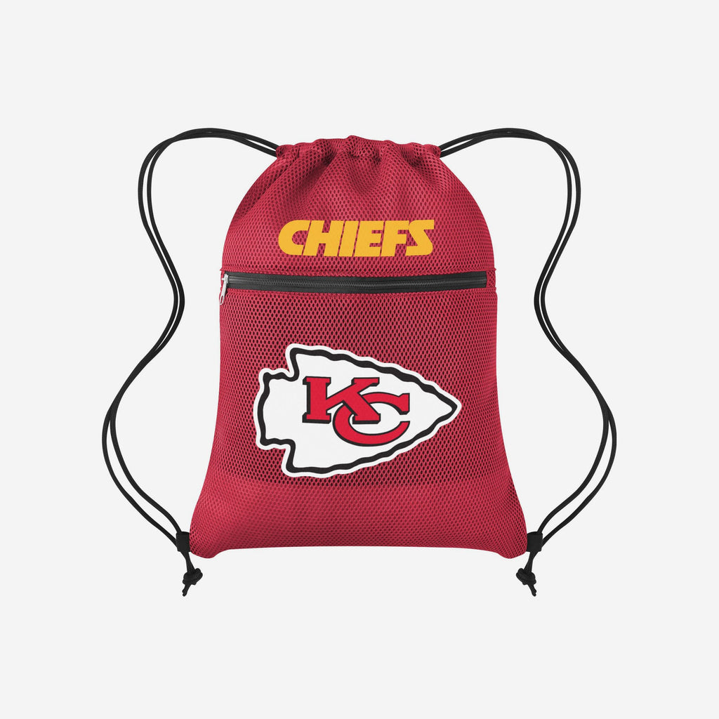 Kansas City Chiefs Mesh Pocket Drawstring Backpack FOCO - FOCO.com