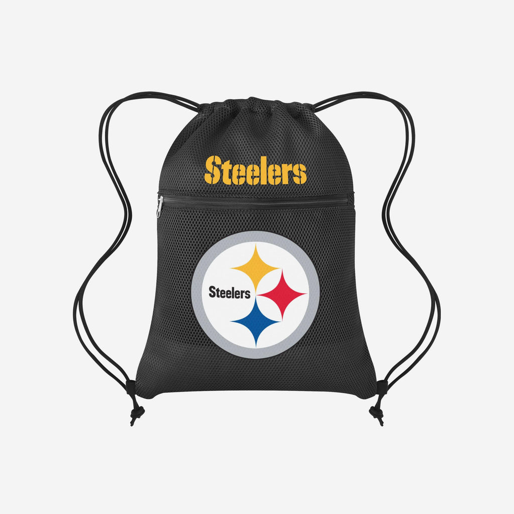 Pittsburgh Steelers Mesh Pocket Drawstring Backpack FOCO - FOCO.com