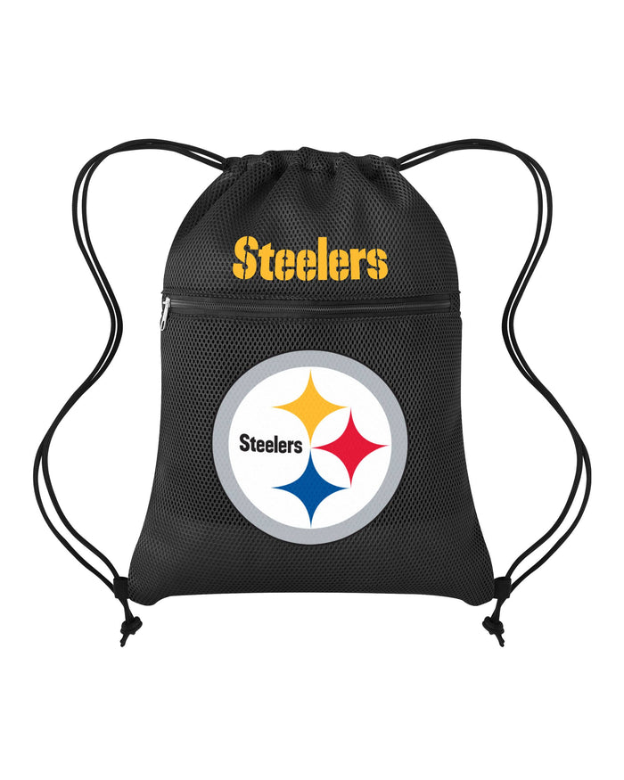 Pittsburgh Steelers Mesh Pocket Drawstring Backpack FOCO - FOCO.com