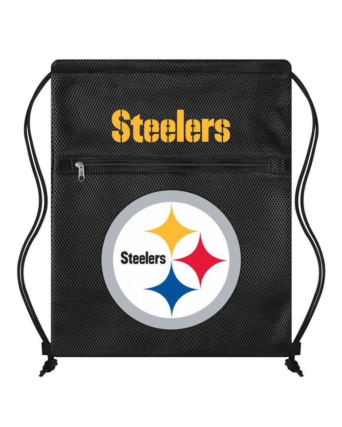 Pittsburgh Steelers Mesh Pocket Drawstring Backpack FOCO - FOCO.com