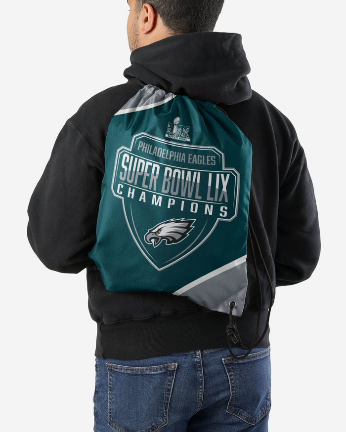 Philadelphia Eagles Super Bowl LIX Champions Team Color Drawstring Backpack FOCO - FOCO.com