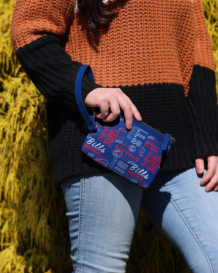 Buffalo Bills Spirited Style Printed Collection Repeat Logo Wristlet FOCO - FOCO.com