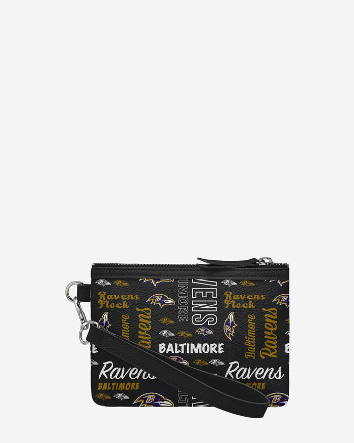 Baltimore Ravens Spirited Style Printed Collection Repeat Logo Wristlet FOCO - FOCO.com