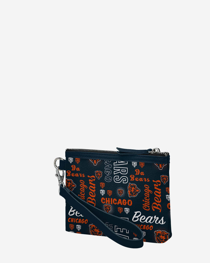 Chicago Bears Spirited Style Printed Collection Repeat Logo Wristlet FOCO - FOCO.com