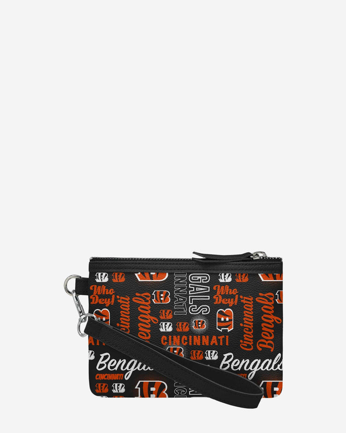 Cincinnati Bengals Spirited Style Printed Collection Repeat Logo Wristlet FOCO - FOCO.com