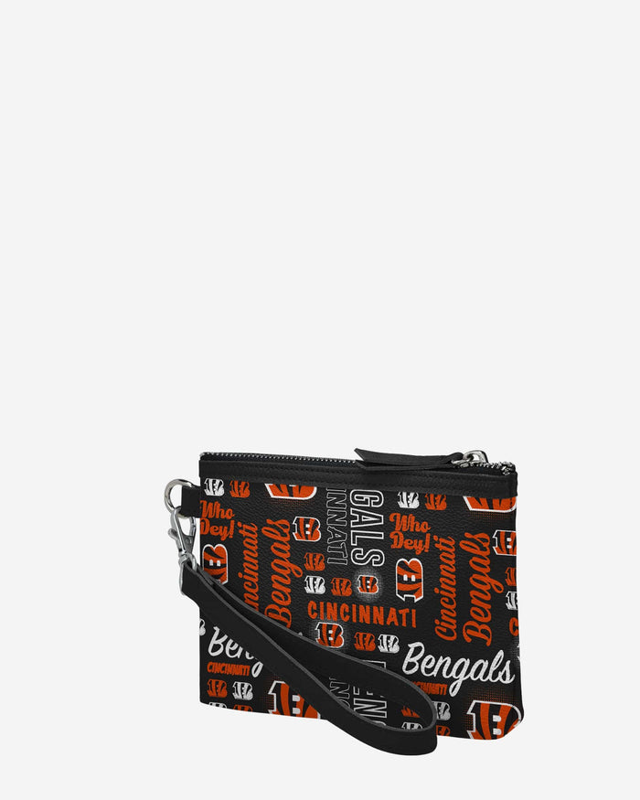 Cincinnati Bengals Spirited Style Printed Collection Repeat Logo Wristlet FOCO - FOCO.com