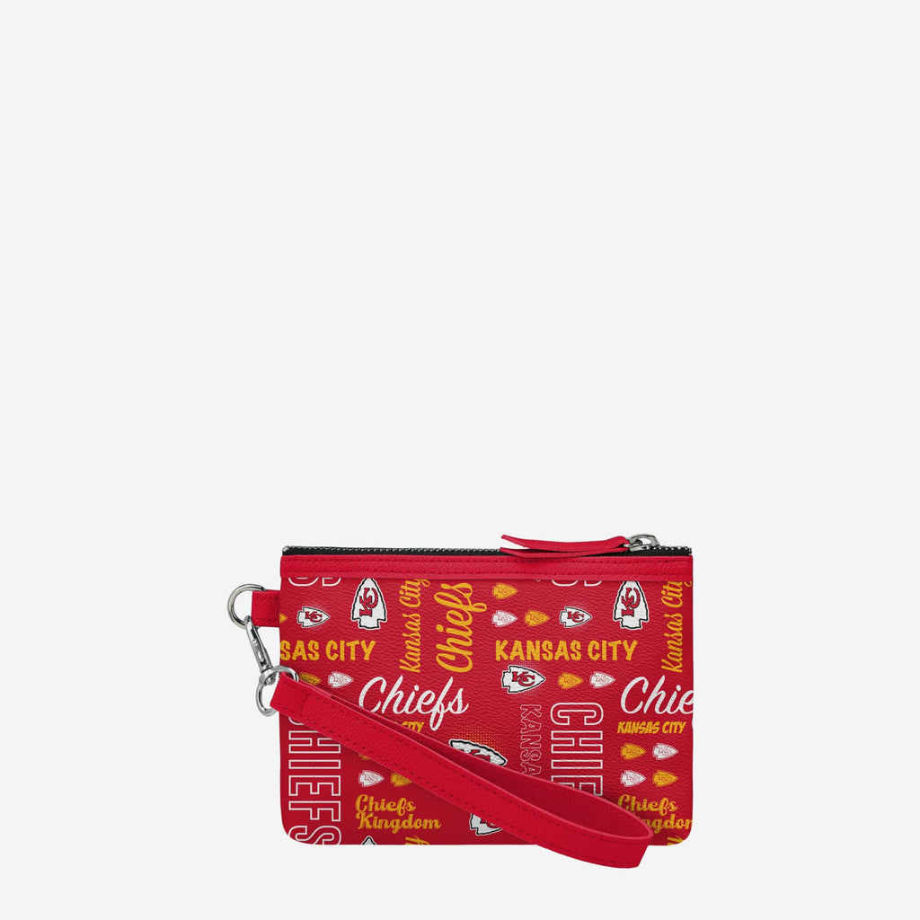 Kansas City Chiefs Spirited Style Printed Collection Repeat Logo Wristlet FOCO - FOCO.com