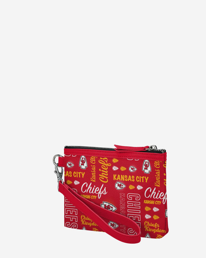 Kansas City Chiefs Spirited Style Printed Collection Repeat Logo Wristlet FOCO - FOCO.com