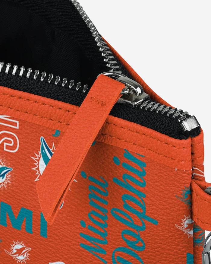 Miami Dolphins Spirited Style Printed Collection Repeat Logo Wristlet FOCO - FOCO.com