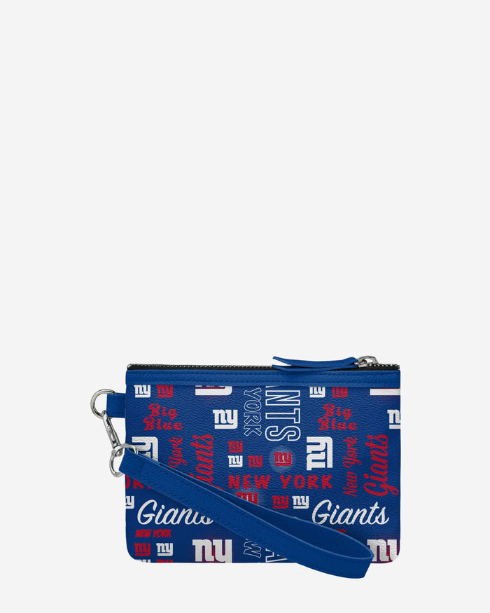 New York Giants Spirited Style Printed Collection Repeat Logo Wristlet FOCO - FOCO.com