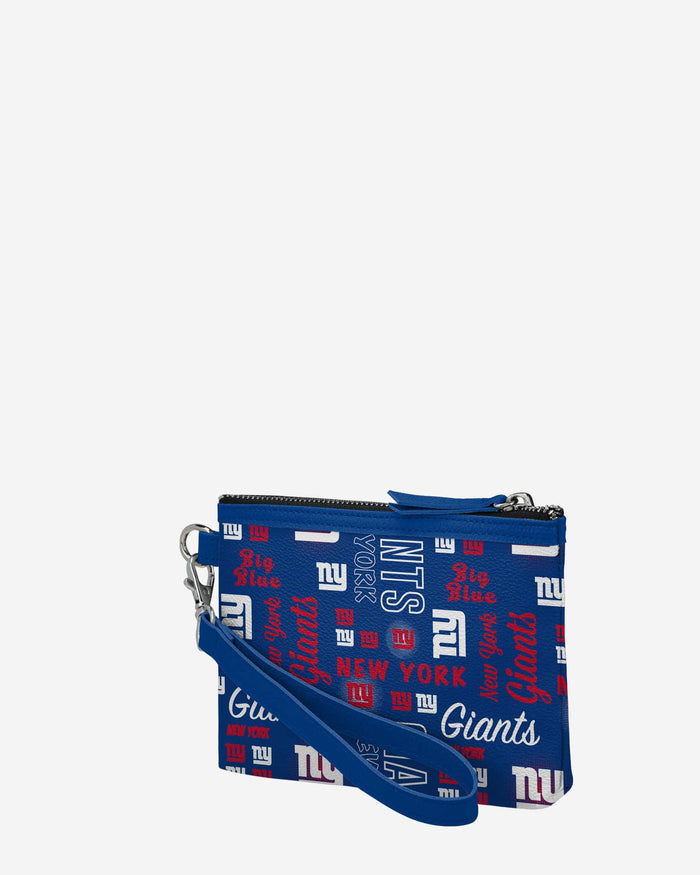 New York Giants Spirited Style Printed Collection Repeat Logo Wristlet FOCO - FOCO.com