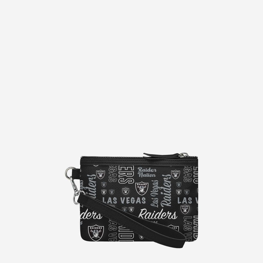 Las Vegas Raiders Spirited Style Printed Collection Repeat Logo Wristlet FOCO - FOCO.com