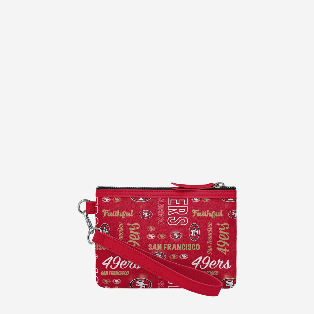 San Francisco 49ers Spirited Style Printed Collection Repeat Logo Wristlet FOCO - FOCO.com